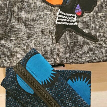 Grey and Blue Bag + matching Books & Pencil case