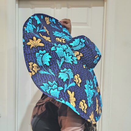 Dare to Stand Out Oversized Hats – Turquoise & Yellow Geometric
