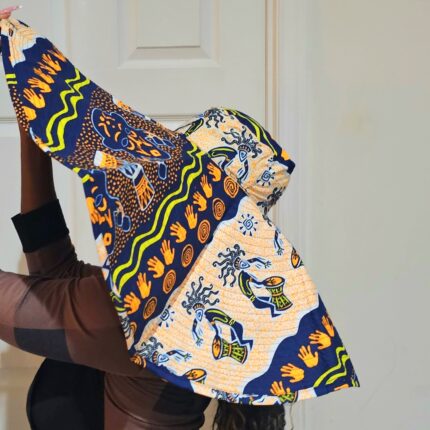 Dare to Stand Out Oversized Hats – Multicolored Textile Motif